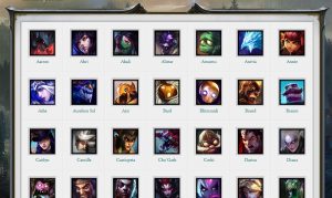 Liste des champions de LOL